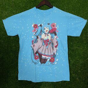 Hatsune Miku Anime Graphic Tie-dye T-shirt size Medium